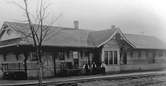 The Katy depot in downtown Cleburne from Images of America by Mollie Mims